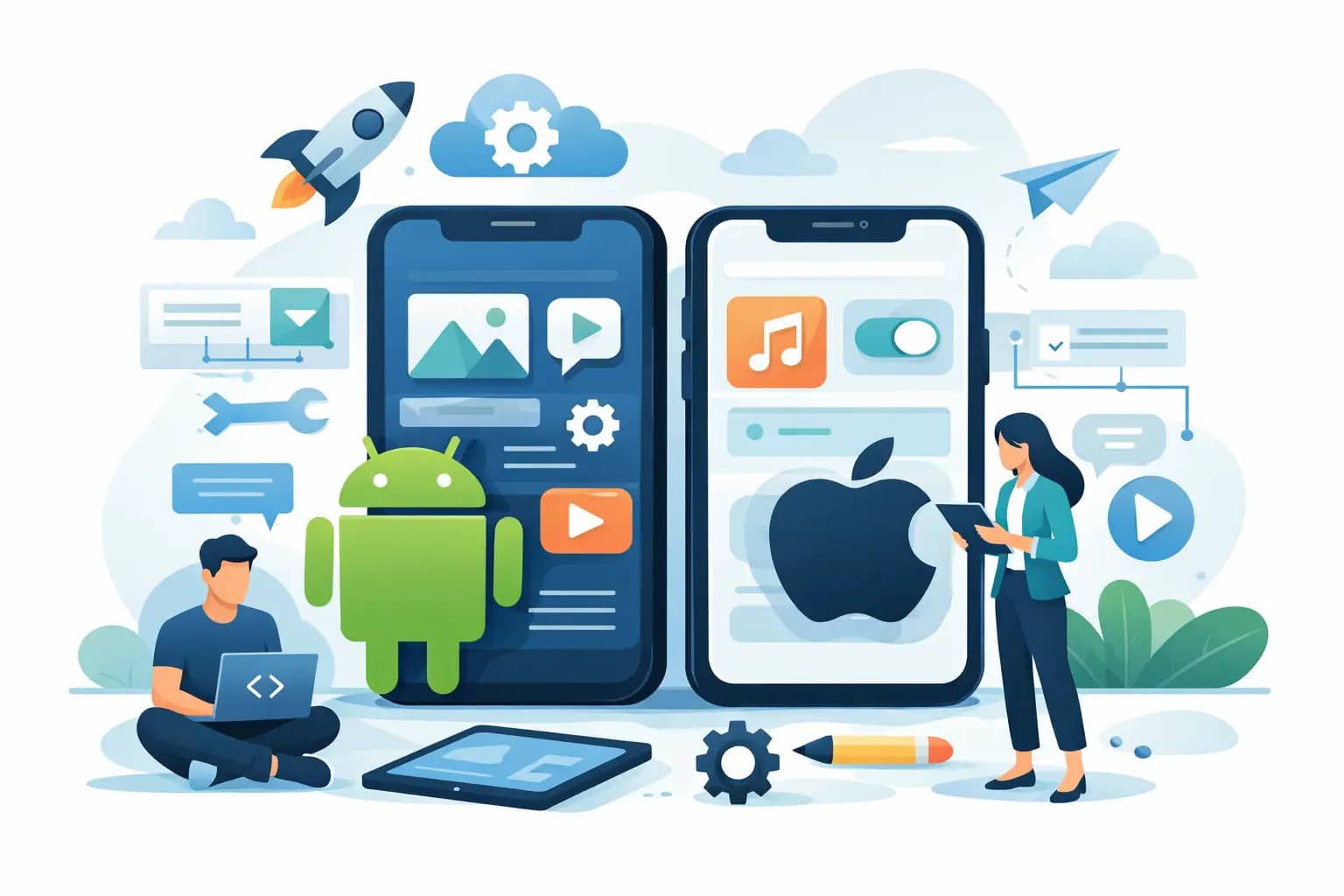 كيفية إنشاء تطبيق يعمل على أنظمة Android و iOS
